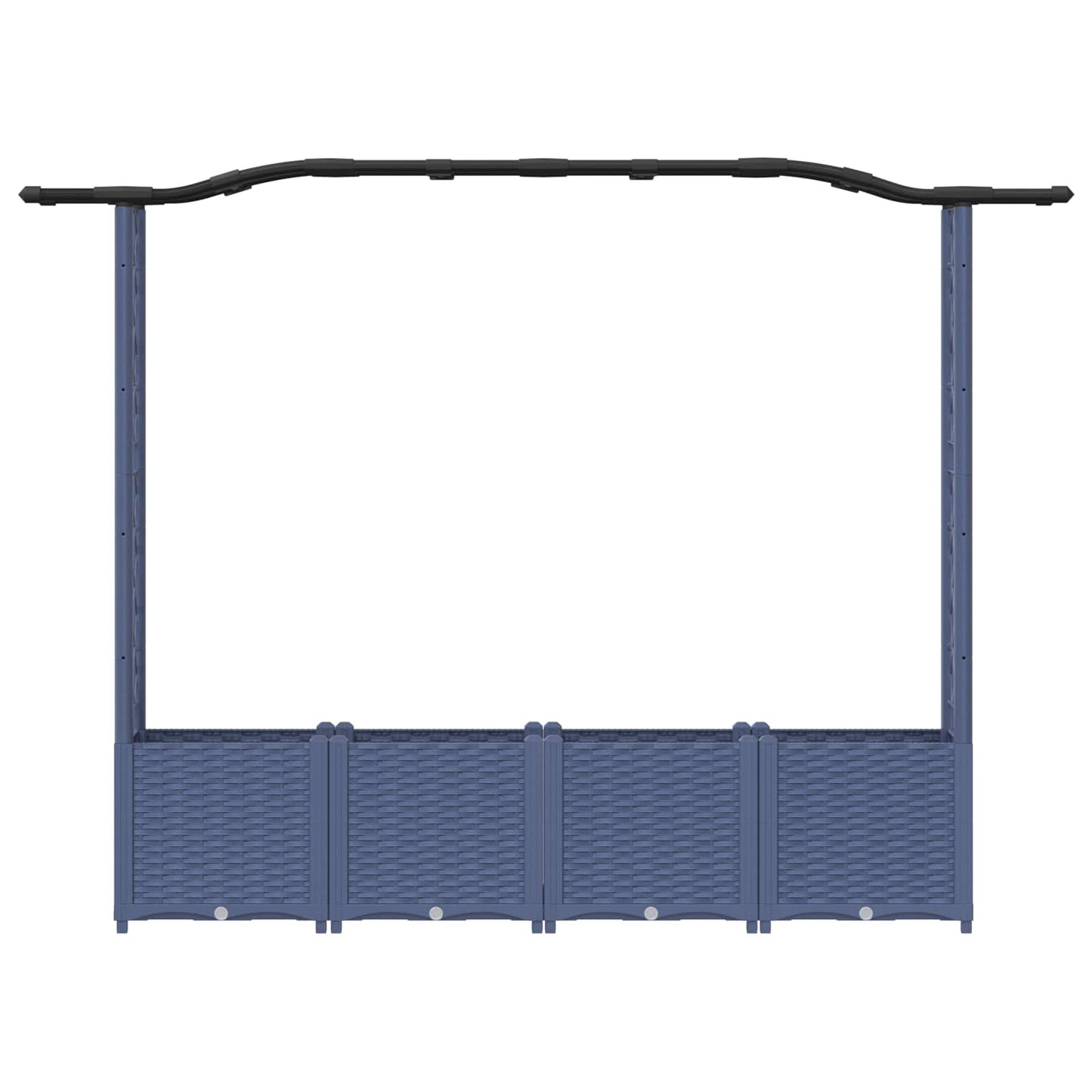 Raised Bed with Trellis and Roof Grey 204 x 40 x 138 cm PP