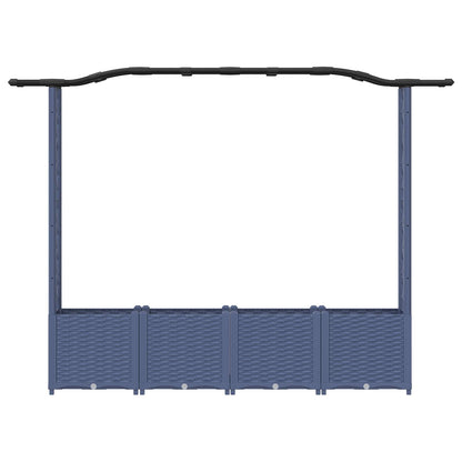 Raised Bed with Trellis and Roof Grey 204 x 40 x 138 cm PP