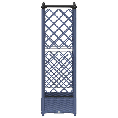 Raised Bed with Trellis and Roof Grey 124 x 40 x 123 cm PP
