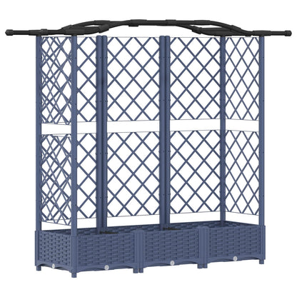 Raised Bed with Trellis and Roof Grey 163 x 40 x 123 cm PP