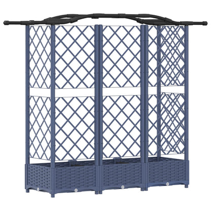 Raised Bed with Trellis and Roof Grey 163 x 40 x 123 cm PP