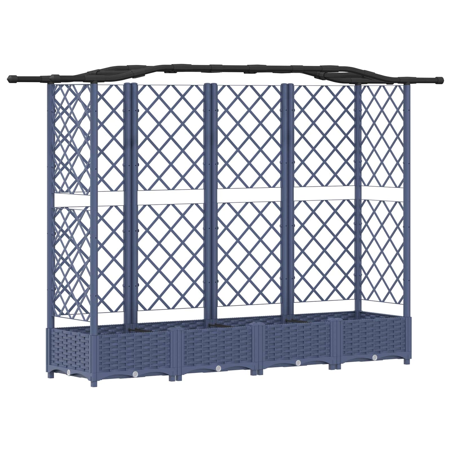 Raised Bed with Trellis and Roof Grey 203.5 x 40 x 123 cm PP