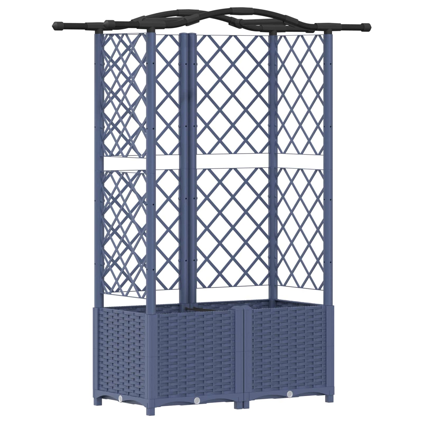 Raised Bed with Trellis and Roof Grey 122 x 40 x 138 cm PP