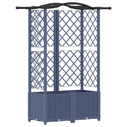Raised Bed with Trellis and Roof Grey 122 x 40 x 138 cm PP