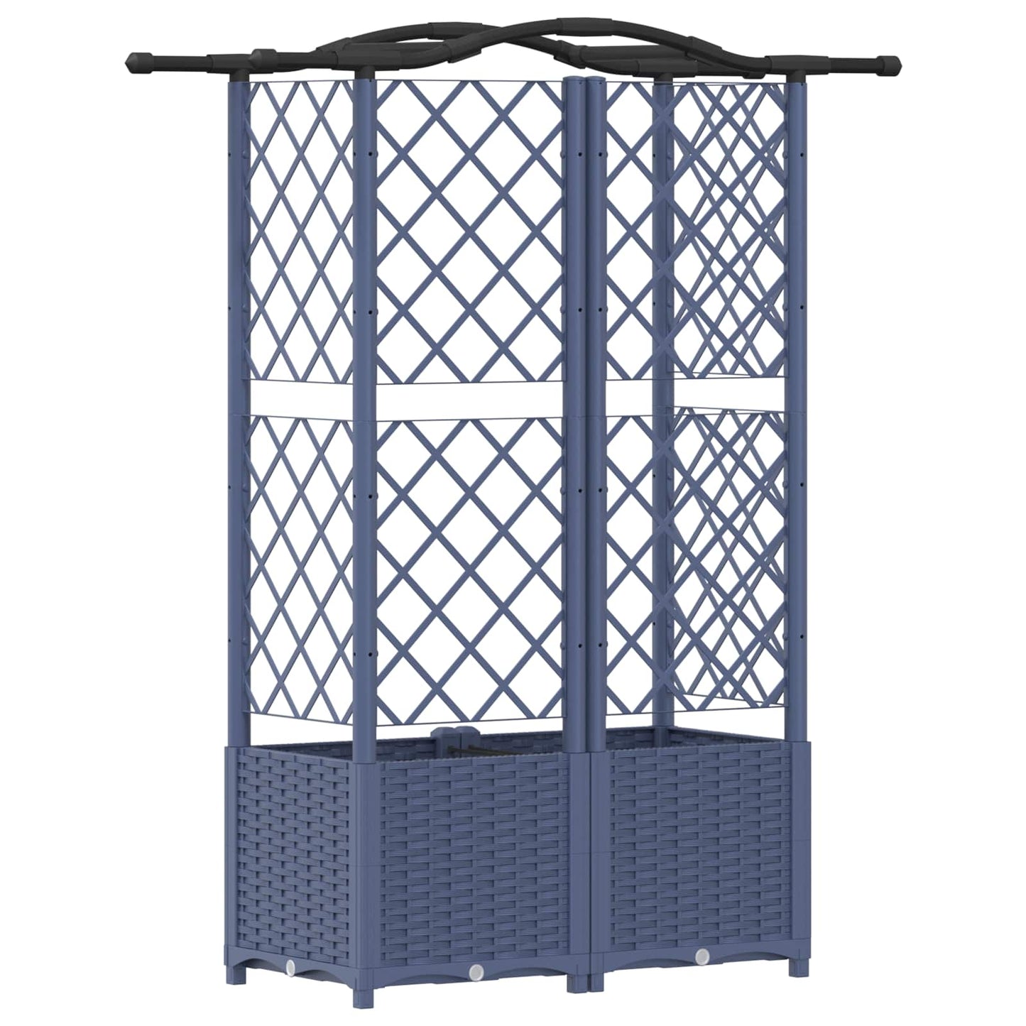 Raised Bed with Trellis and Roof Grey 122 x 40 x 138 cm PP