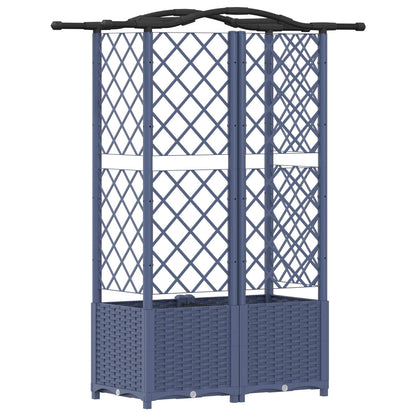 Raised Bed with Trellis and Roof Grey 122 x 40 x 138 cm PP