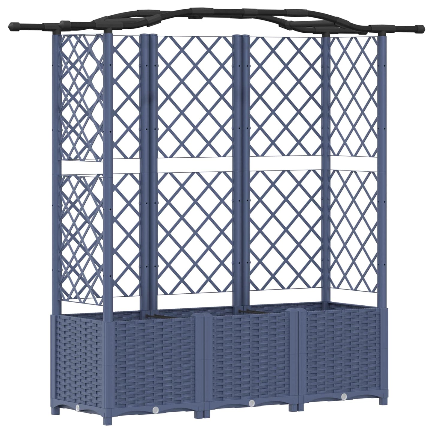 Raised Bed with Trellis and Roof Grey 163 x 40 x 138 cm PP