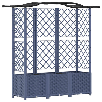 Raised Bed with Trellis and Roof Grey 163 x 40 x 138 cm PP