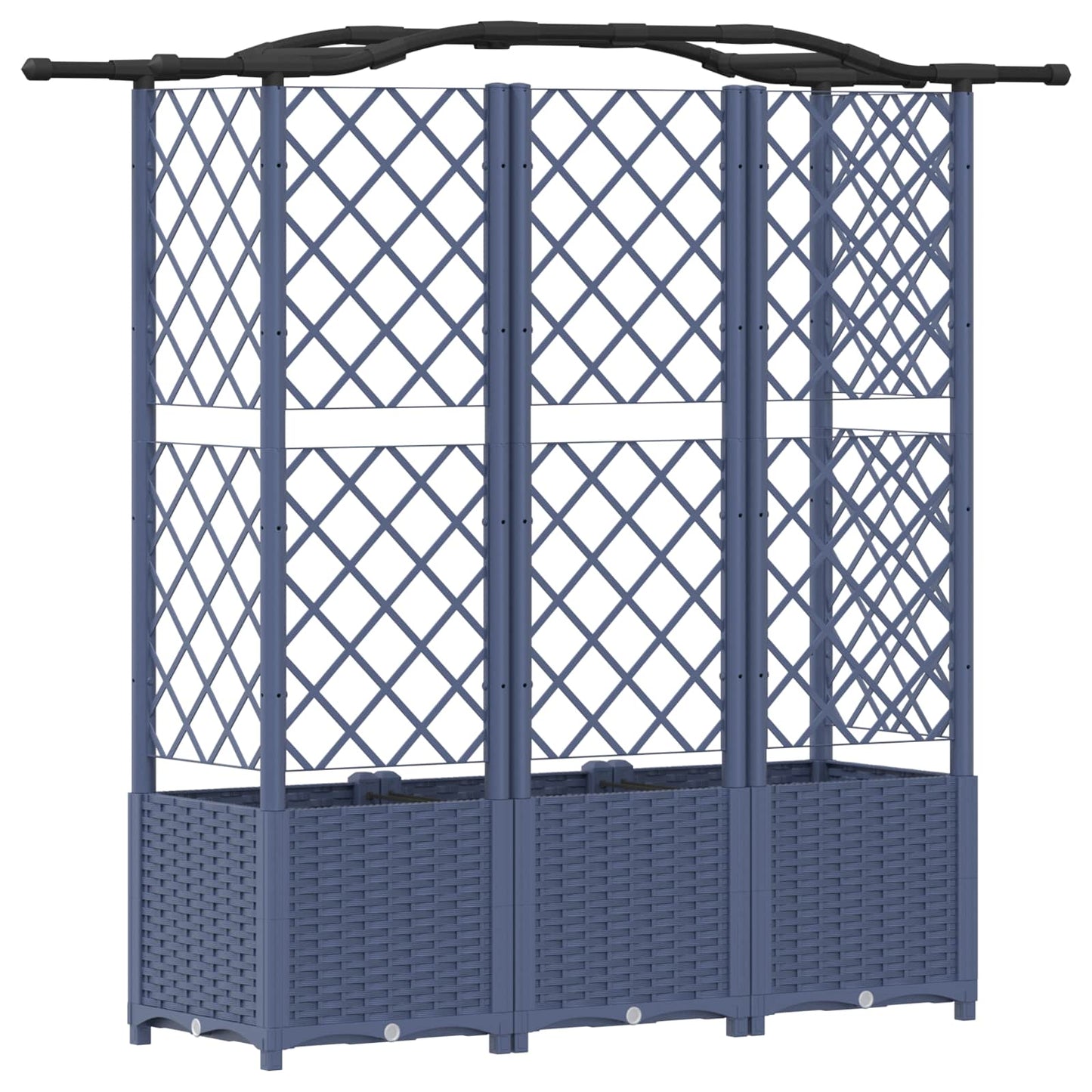 Raised Bed with Trellis and Roof Grey 163 x 40 x 138 cm PP
