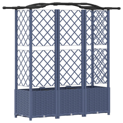 Raised Bed with Trellis and Roof Grey 163 x 40 x 138 cm PP
