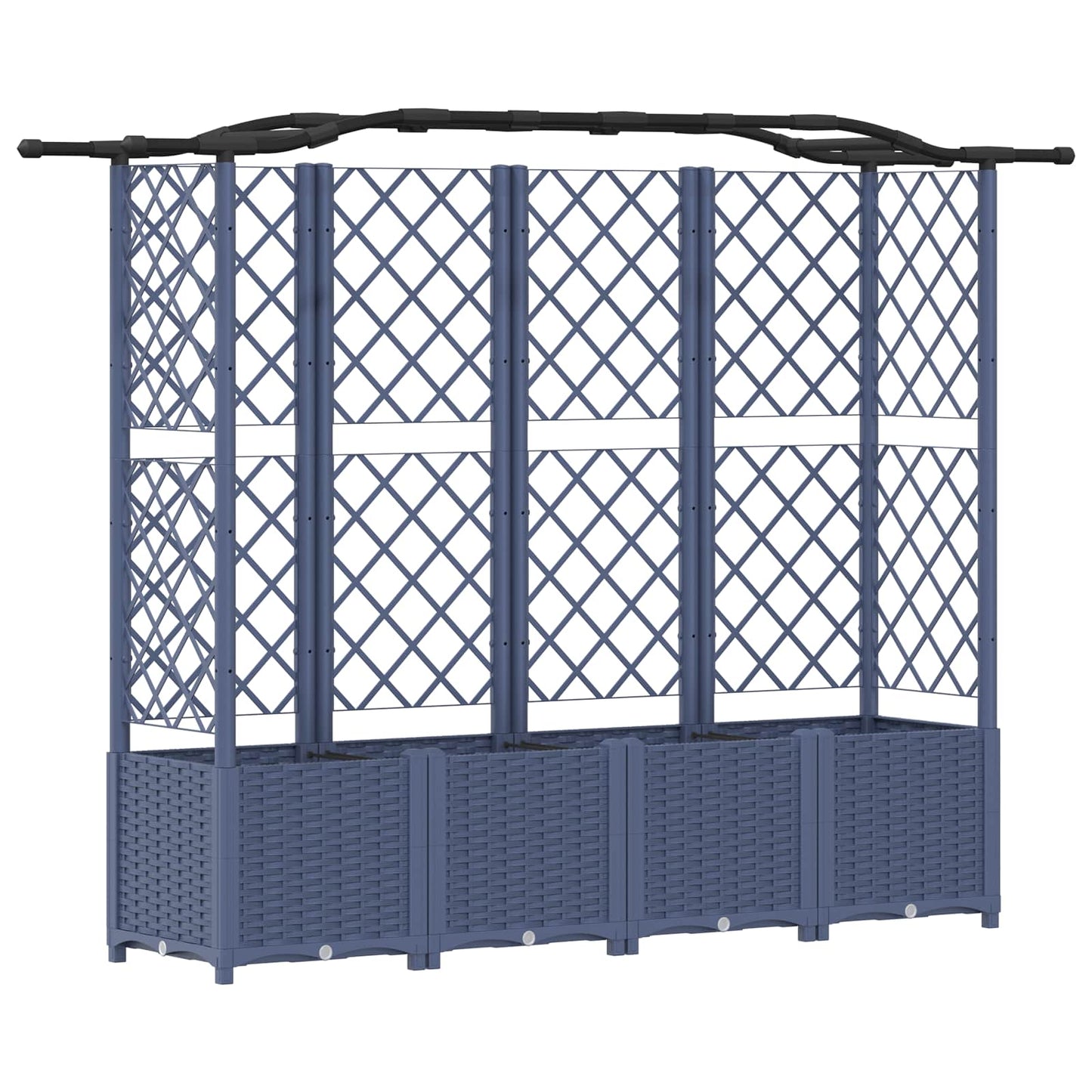 Raised Bed with Trellis and Roof Grey 204 x 40 x 138 cm PP