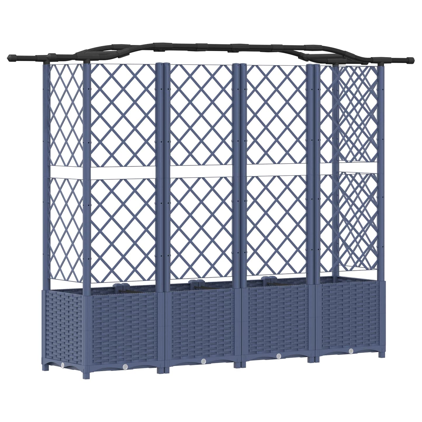 Raised Bed with Trellis and Roof Grey 204 x 40 x 138 cm PP