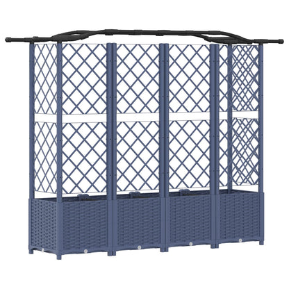 Raised Bed with Trellis and Roof Grey 204 x 40 x 138 cm PP
