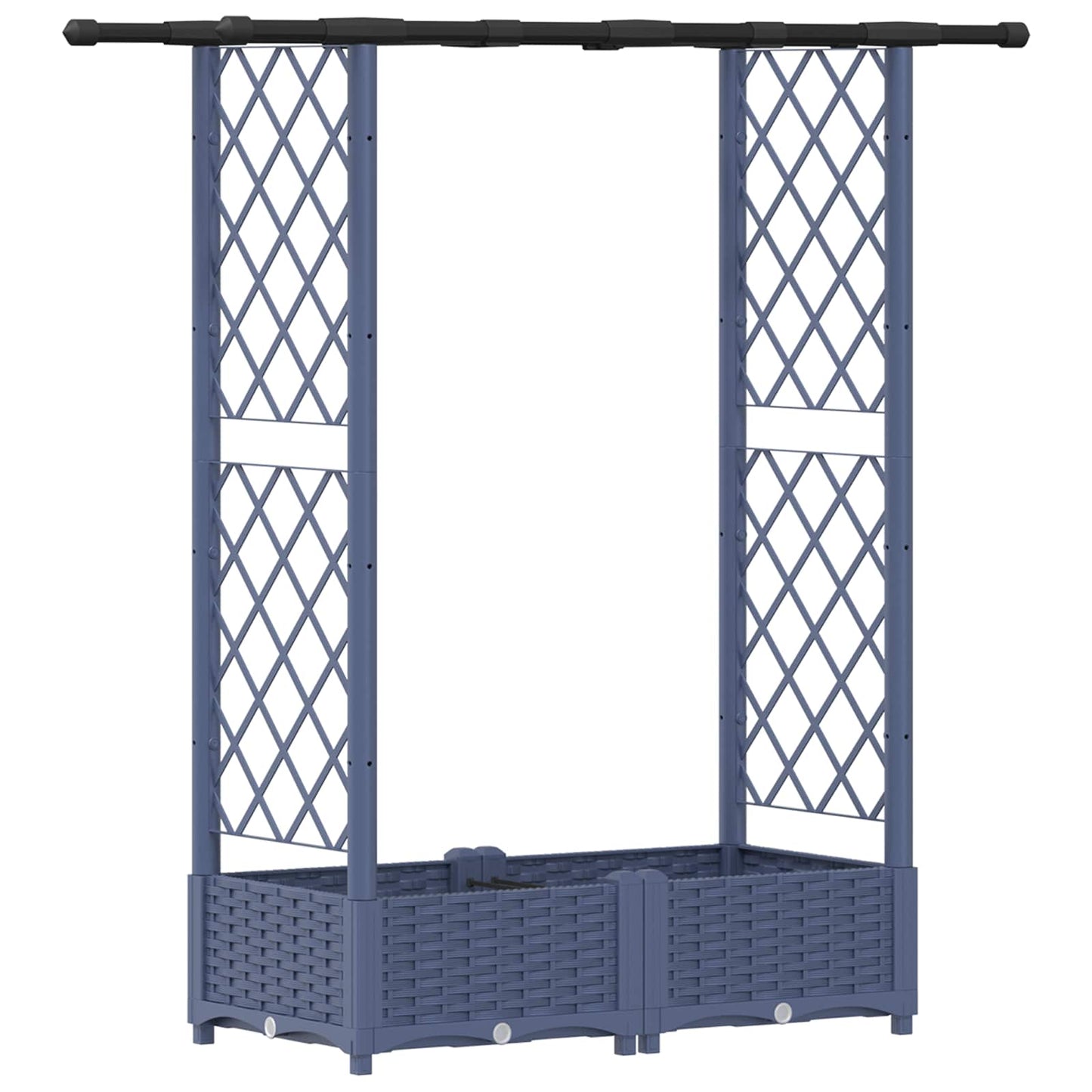 Raised Bed with Trellis and Roof Grey 122.5 x 40 x 121 cm PP