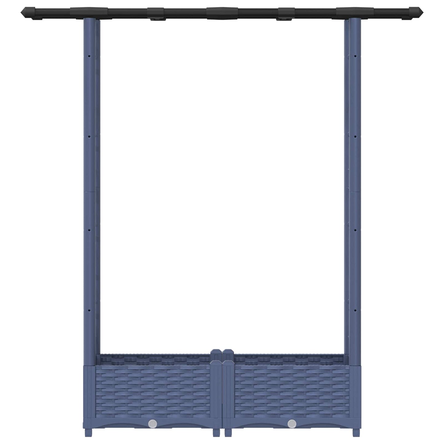 Raised Bed with Trellis and Roof Grey 122.5 x 40 x 121 cm PP