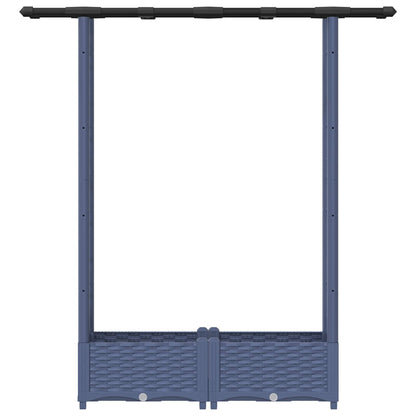 Raised Bed with Trellis and Roof Grey 122.5 x 40 x 121 cm PP