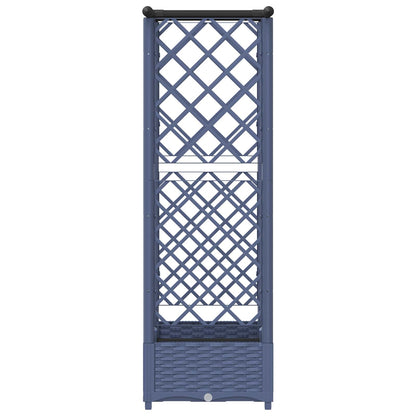 Raised Bed with Trellis and Roof Grey 122.5 x 40 x 121 cm PP