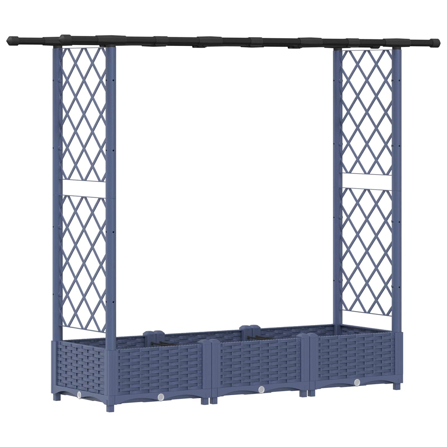 Raised Bed with Trellis and Roof Grey 164 x 40 x 121 cm PP