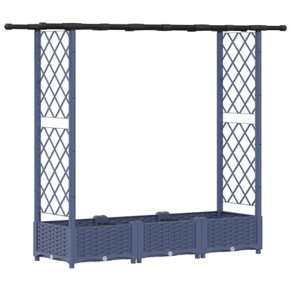 Raised Bed with Trellis and Roof Grey 164 x 40 x 121 cm PP