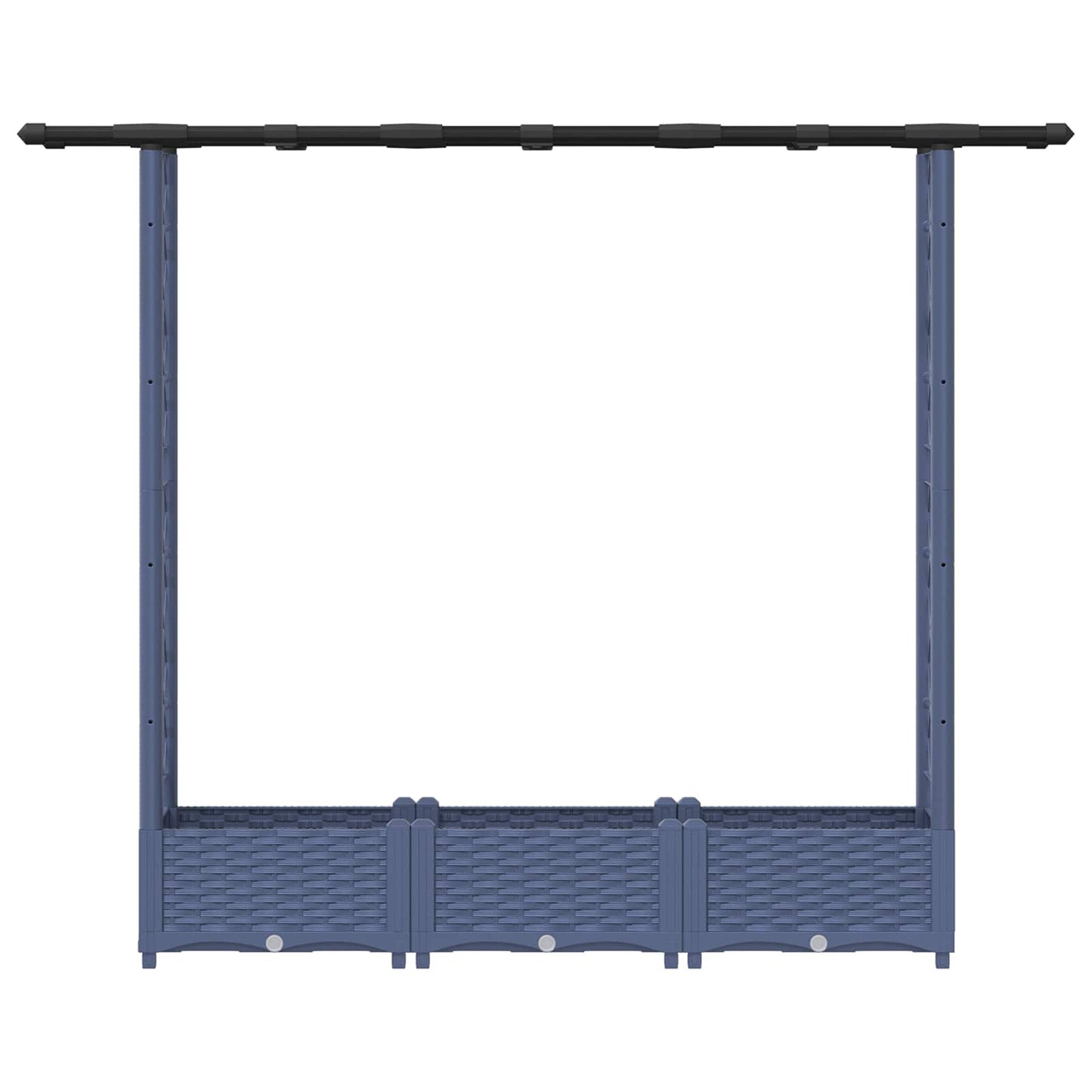 Raised Bed with Trellis and Roof Grey 164 x 40 x 121 cm PP