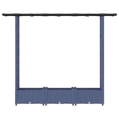 Raised Bed with Trellis and Roof Grey 164 x 40 x 121 cm PP