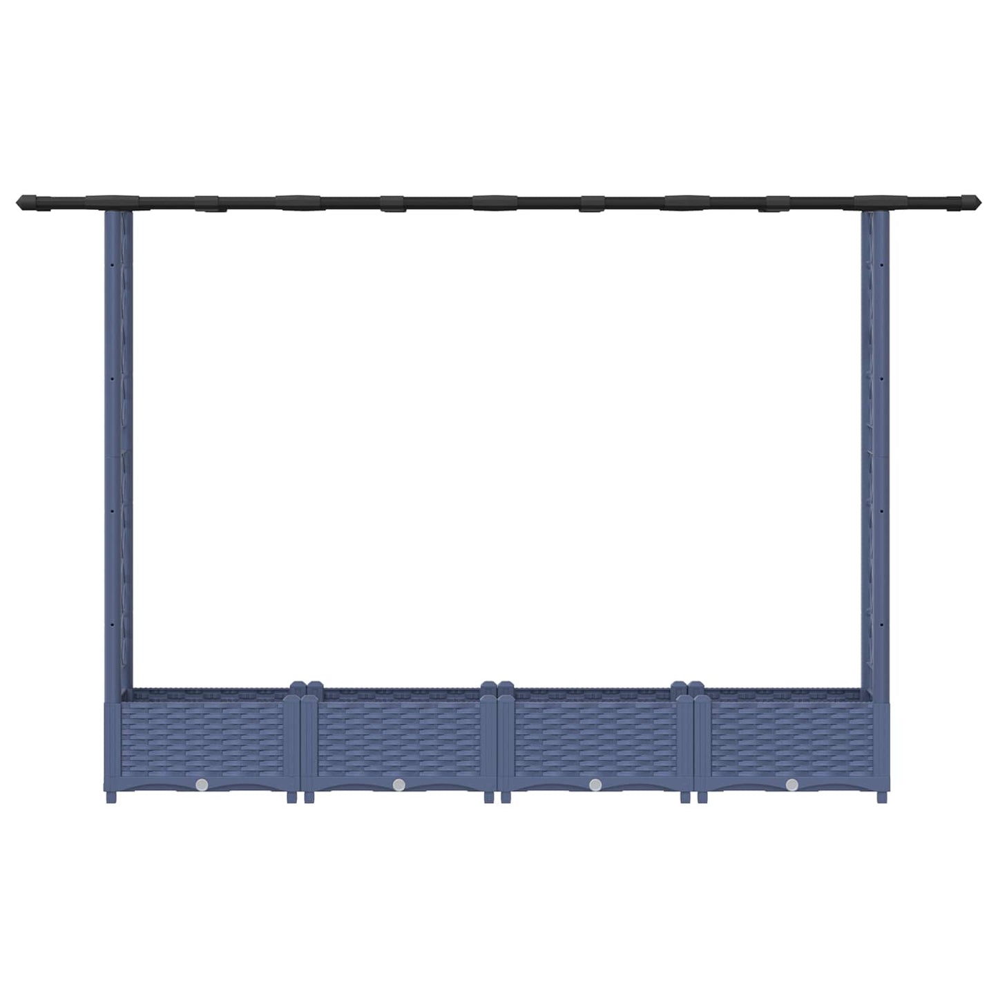 Raised Bed with Trellis and Roof Grey 203 x 40 x 121 cm PP