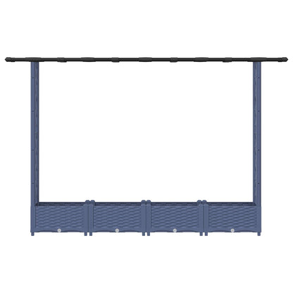 Raised Bed with Trellis and Roof Grey 203 x 40 x 121 cm PP