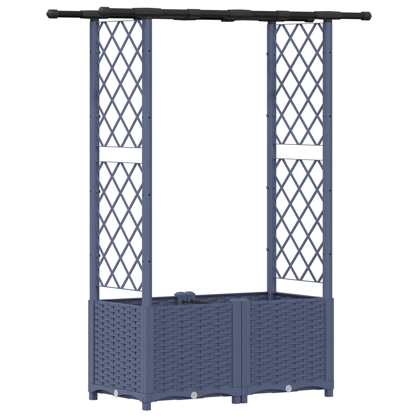 Raised Bed with Trellis and Roof Grey 124.5 x 40 x 136 cm PP