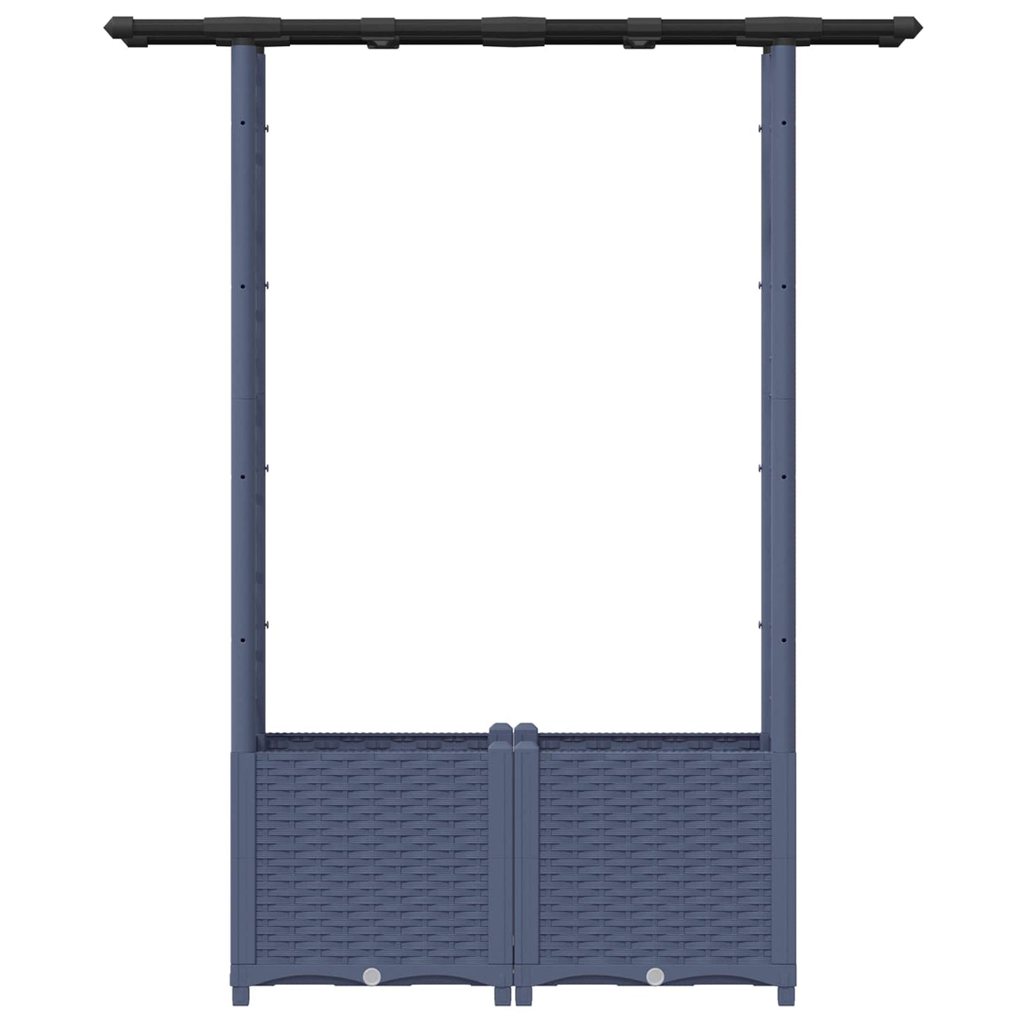 Raised Bed with Trellis and Roof Grey 124.5 x 40 x 136 cm PP