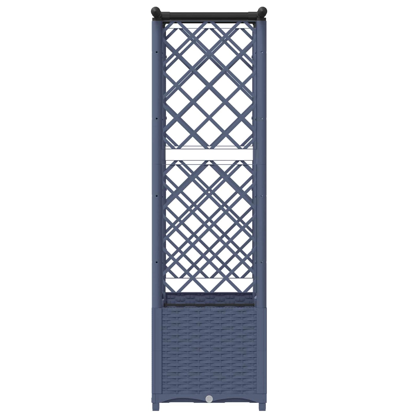 Raised Bed with Trellis and Roof Grey 124.5 x 40 x 136 cm PP