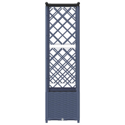 Raised Bed with Trellis and Roof Grey 124.5 x 40 x 136 cm PP