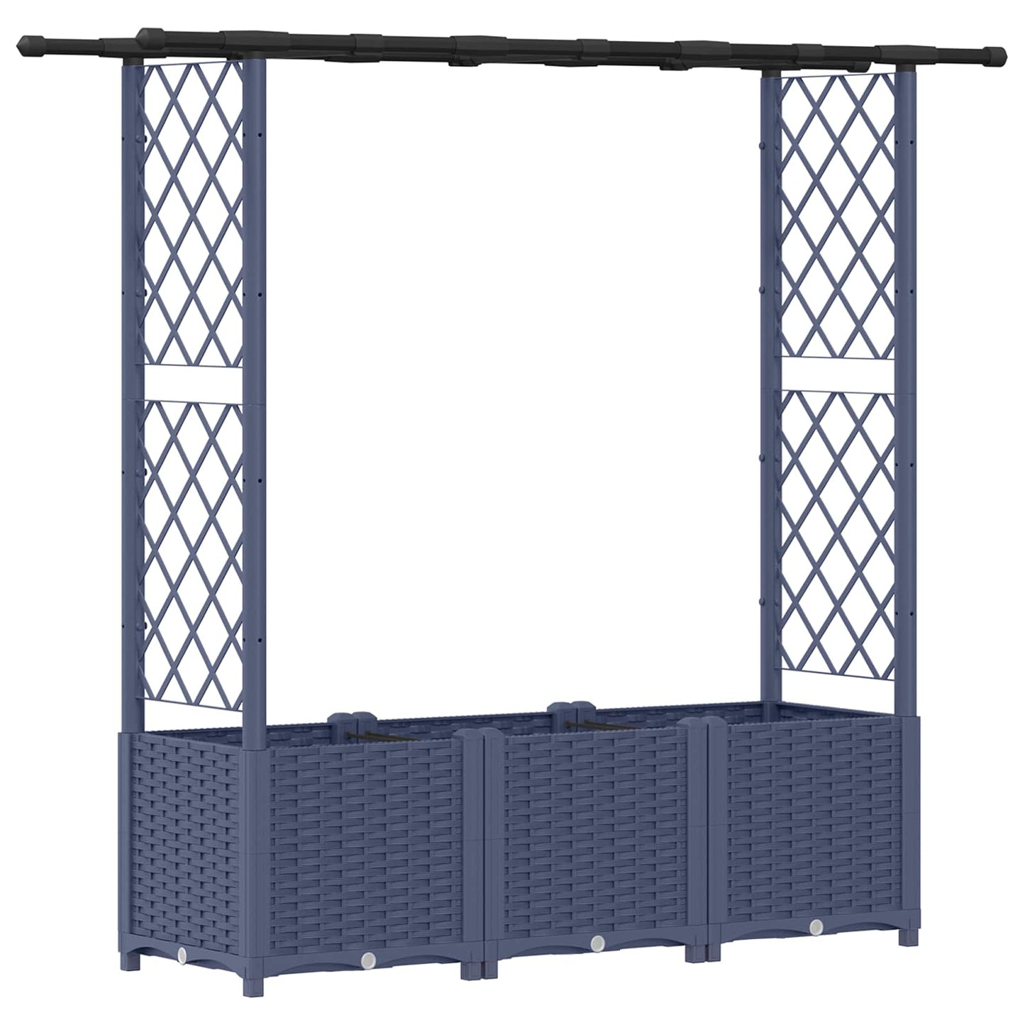 Raised Bed with Trellis and Roof Grey 162.5 x 40 x 136 cm PP