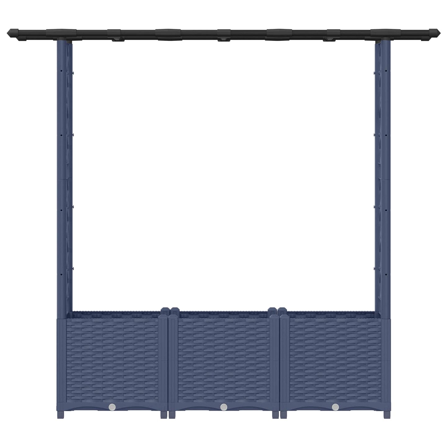Raised Bed with Trellis and Roof Grey 162.5 x 40 x 136 cm PP