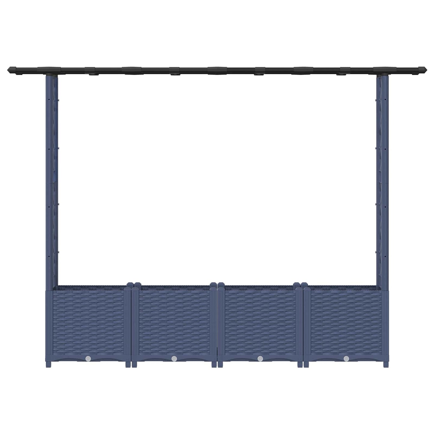 Raised Bed with Trellis and Roof Grey 203 x 40 x 136 cm PP