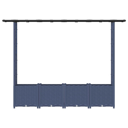 Raised Bed with Trellis and Roof Grey 203 x 40 x 136 cm PP