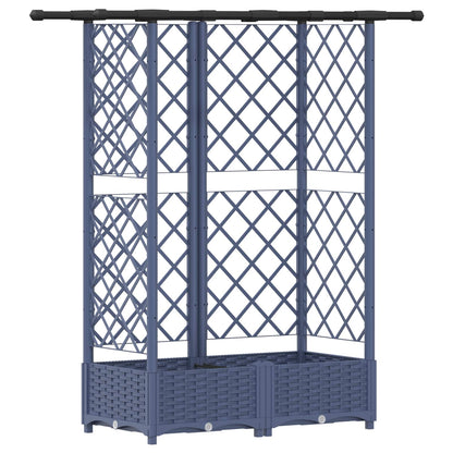 Raised Bed with Trellis and Roof Grey 124 x 40 x 121 cm PP