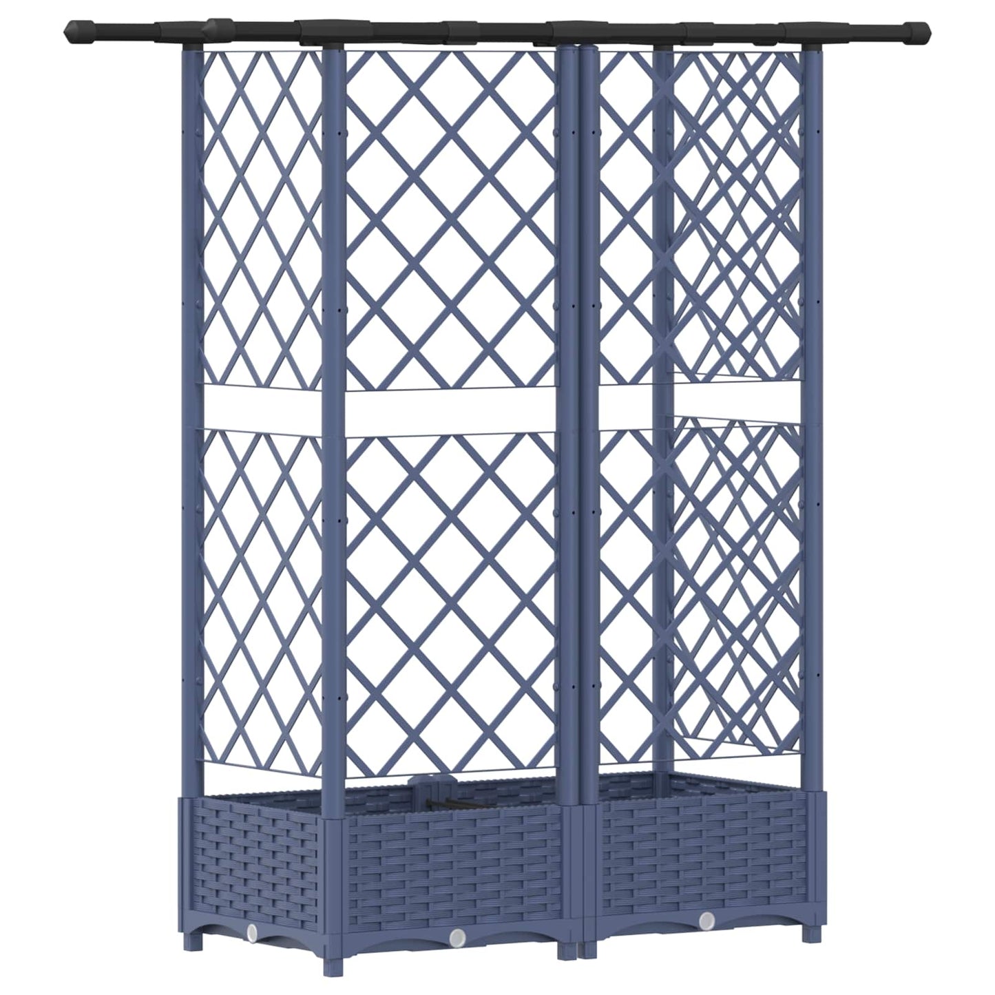 Raised Bed with Trellis and Roof Grey 124 x 40 x 121 cm PP
