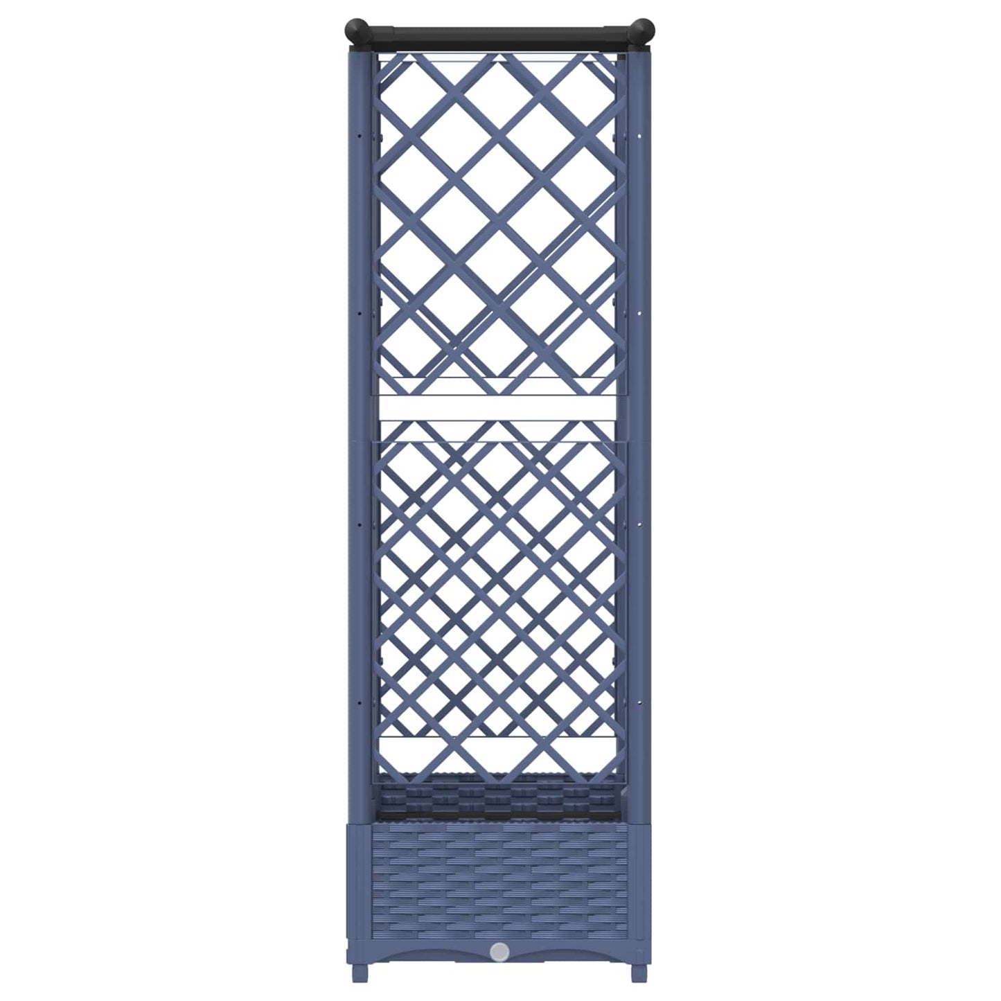 Raised Bed with Trellis and Roof Grey 124 x 40 x 121 cm PP