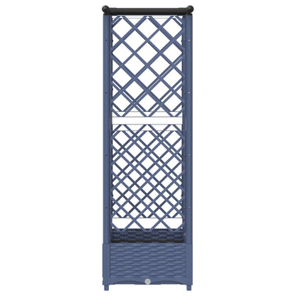 Raised Bed with Trellis and Roof Grey 124 x 40 x 121 cm PP