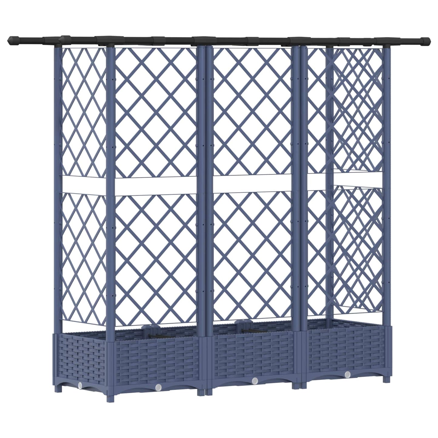 Raised Bed with Trellis and Roof Grey 164 x 40 x 121 cm PP