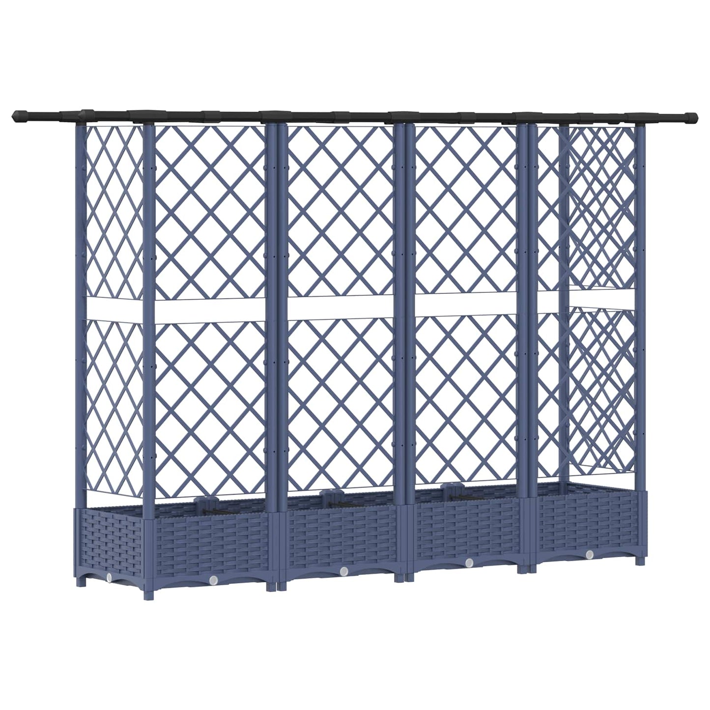 Raised Bed with Trellis and Roof Grey 202.5 x 40 x 121 cm PP