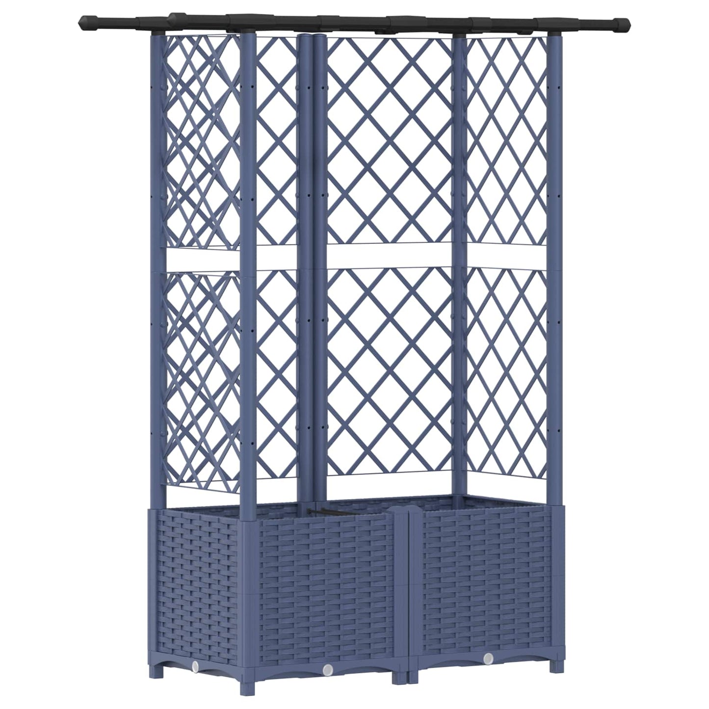Raised Bed with Trellis and Roof Grey 124 x 40 x 136 cm PP
