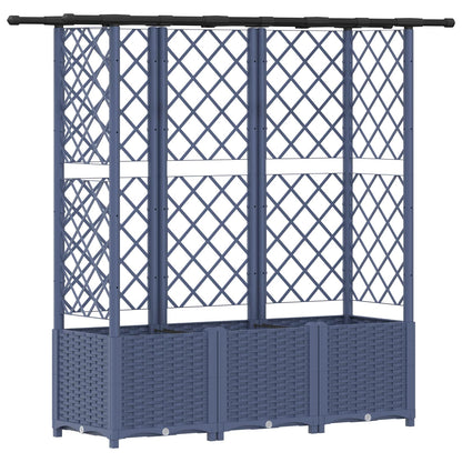 Raised Bed with Trellis and Roof Grey 163.5 x 40 x 136 cm PP