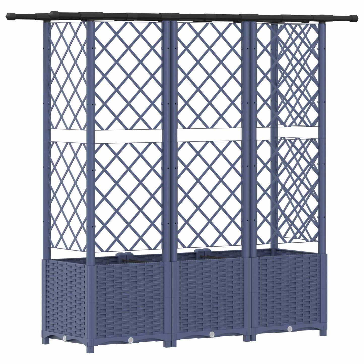 Raised Bed with Trellis and Roof Grey 163.5 x 40 x 136 cm PP