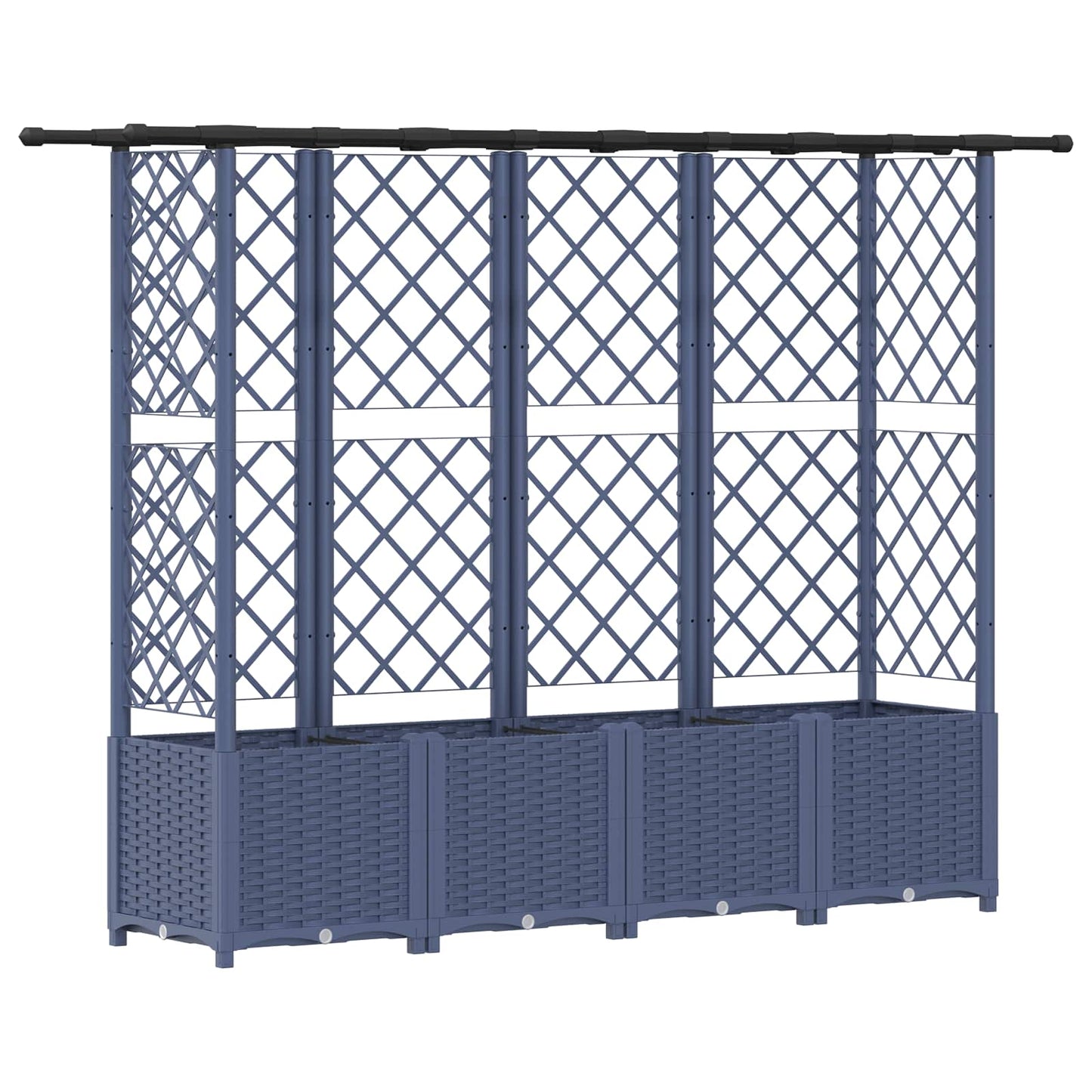 Raised Bed with Trellis and Roof Grey 202 x 40 x 136 cm PP