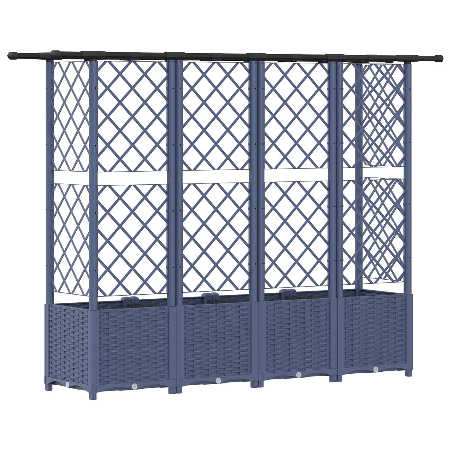 Raised Bed with Trellis and Roof Grey 202 x 40 x 136 cm PP