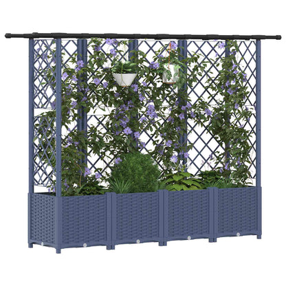 Raised Bed with Trellis and Roof Grey 202 x 40 x 136 cm PP