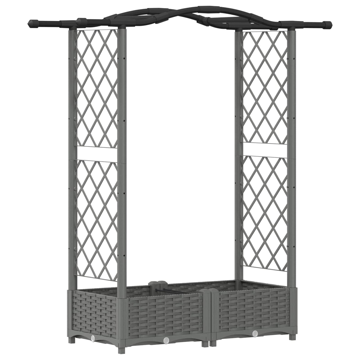 Raised Bed with Trellis and Roof Light Grey 124 x 40 x 123 cm