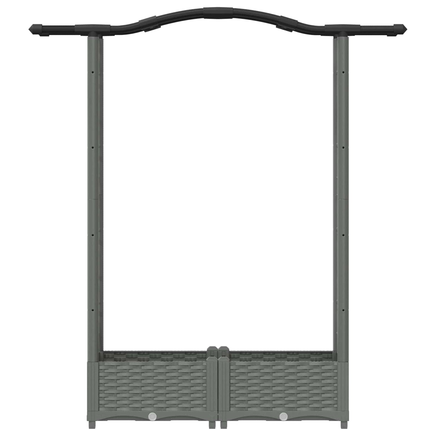 Raised Bed with Trellis and Roof Light Grey 124 x 40 x 123 cm