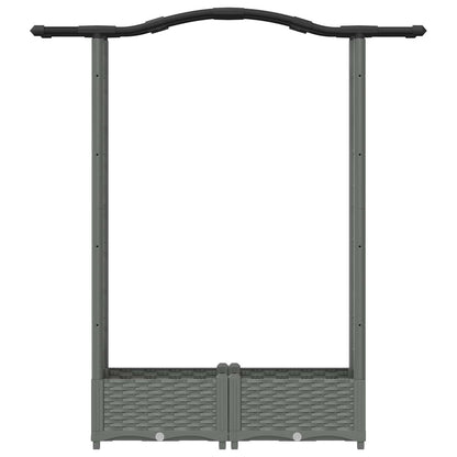Raised Bed with Trellis and Roof Light Grey 124 x 40 x 123 cm